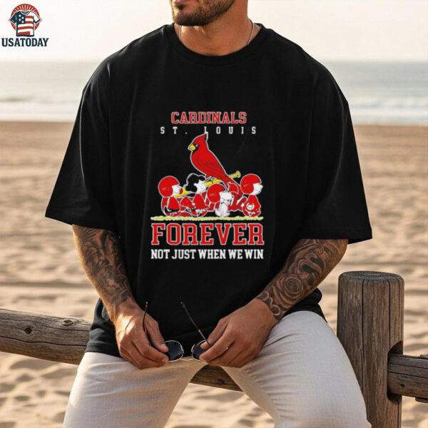 Peanuts Charlie Brown Snoopy St Louis Cardinals baseball forever not just when we win shirt