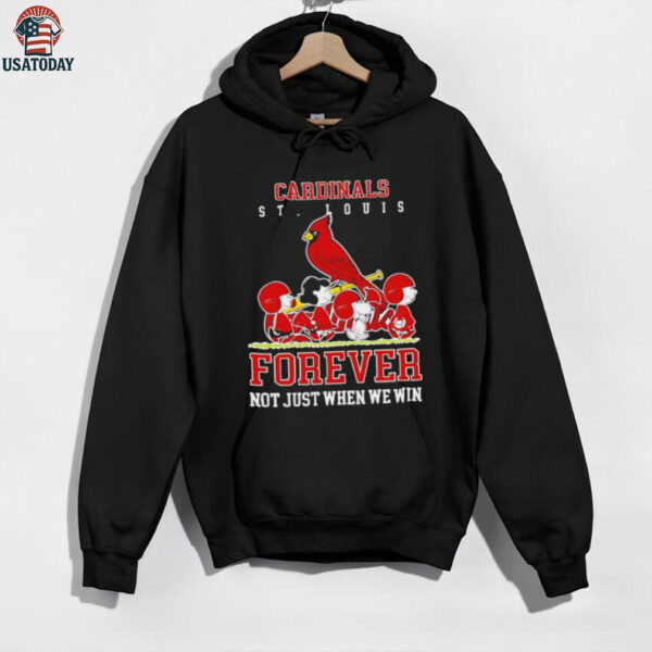 Peanuts Charlie Brown Snoopy St Louis Cardinals baseball forever not just when we win shirt