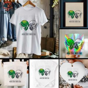 Penn State Dueling Helmet Oregon 2025 White Out T Shirt