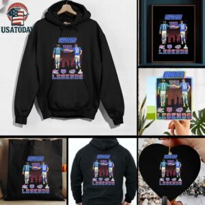 Phil Simms And Eli Manning New York Giants Legends Skyline T shirts