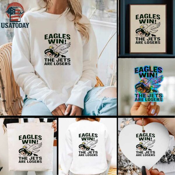 Philadelphia Eagles win New York Jets are losers NFL 2025 cartoon shirt