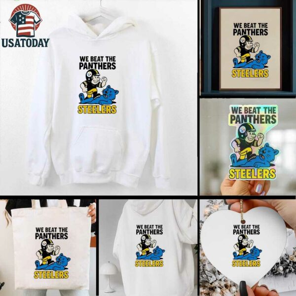 Pittsburgh Steelers We beat the Carolina Panthers NFL 2025 cartoon shirt