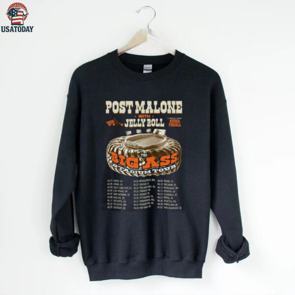 Post Malone Jelly Roll Tour Big Ass Stadium Tour Country Concert T Shirt