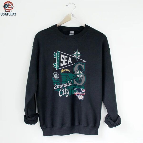 Profile Navy Seattle Mariners Big & Tall Split Zone T Shirt