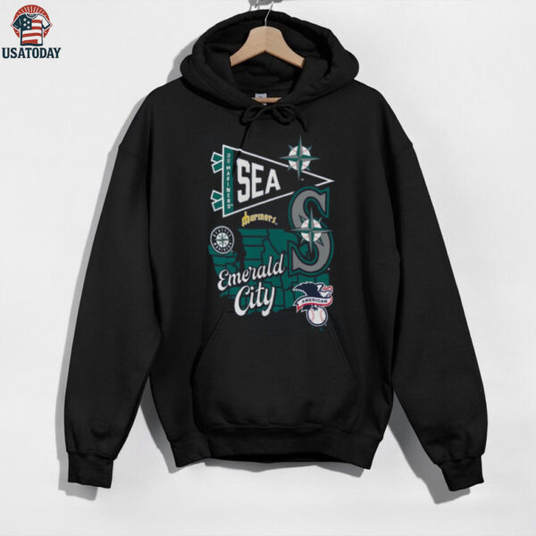 Profile Navy Seattle Mariners Big & Tall Split Zone T Shirt