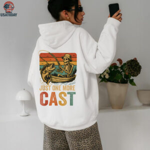 Retro Fishing Skeleton Fish Fisherman Bass Fishing Shirt