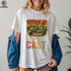 Retro Fishing Skeleton Fish Fisherman Bass Fishing Shirt