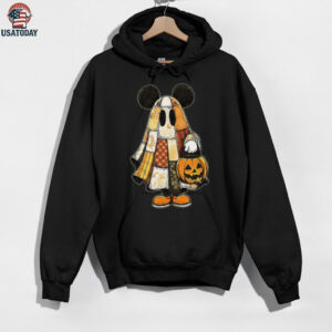 Retro Halloween Floral Cartoon Mouse Couple Shirt