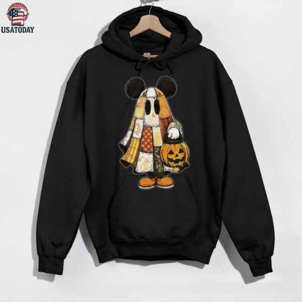 Retro Halloween Floral Cartoon Mouse Couple Shirt