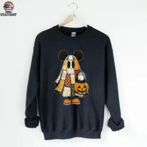 Retro Halloween Floral Cartoon Mouse Couple Shirt