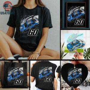 Ross Chastain Checkered Flag Sports Black 2025 NASCAR Cup Series Playoffs Busch Light T Shirt