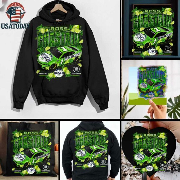 Ross Chastain Trackhouse Racing Team Collection Busch Light Lime Car T Shirt