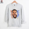 New York Knicks Patrick Ewing Mitchell & Ness White Hardwood Classics Commemorative Player Collage T Shirt
