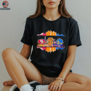 San Francisco 49ers San Francisco Giants Golden State Warriors Skyline City Logo shirt