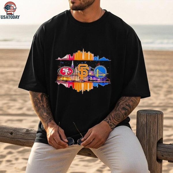 San Francisco 49ers San Francisco Giants Golden State Warriors Skyline City Logo shirt