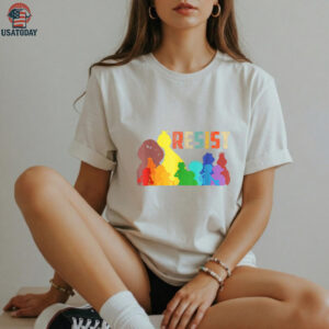 Save P.B.S Resist Rainbow Character Graphic Shirt