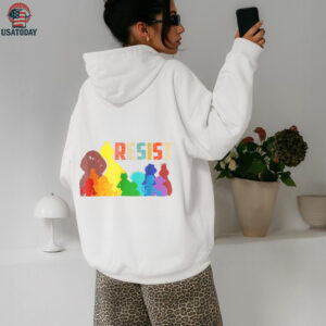 Save P.B.S Resist Rainbow Character Graphic Shirt