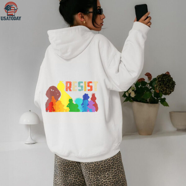 Save P.B.S Resist Rainbow Character Graphic Shirt