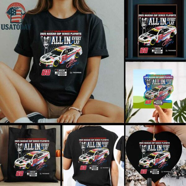 Shane van Gisbergen Checkered Flag Sports Black 2025 NASCAR Cup Series Playoffs WeatherTech All In T Shirt
