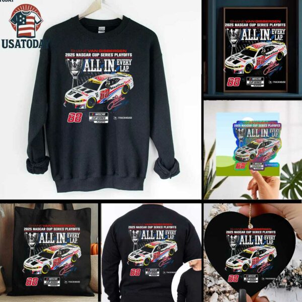Shane van Gisbergen Checkered Flag Sports Black 2025 NASCAR Cup Series Playoffs WeatherTech All In T Shirt