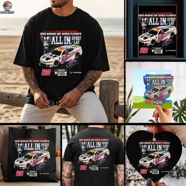 Shane van Gisbergen Checkered Flag Sports Black 2025 NASCAR Cup Series Playoffs WeatherTech All In T Shirt