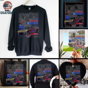 Shane van Gisbergen Checkered Flag Sports Heather Gray 2025 Go Bowling at The Glen Race Winner T Shirt