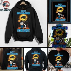 Snoopy And Charlie Brown X Carolina Panthers Happy Halloween T Shirt