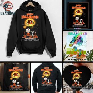 Snoopy And Charlie Brown X Cincinnati Bengals Happy Halloween T Shirt