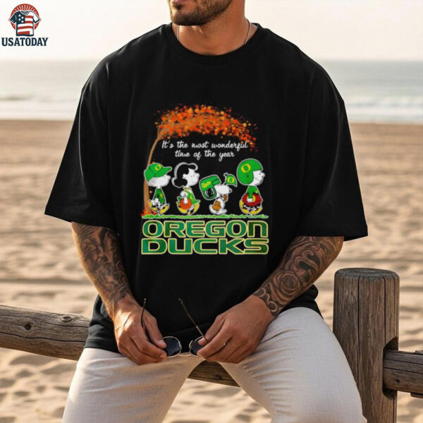 Snoopy and Friends it’s the most wonderful time of the year Oregon Duck shirt