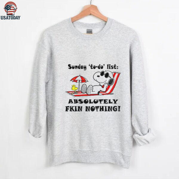 Snoopy and Woodstock sunday to do list absolutely fkin nothing summer shirt