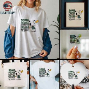 Snoopy baseball some people need a shock collar and I need the remote shirt