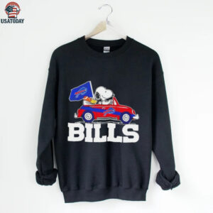Snoopy driving car Buffalo Bills football shirt