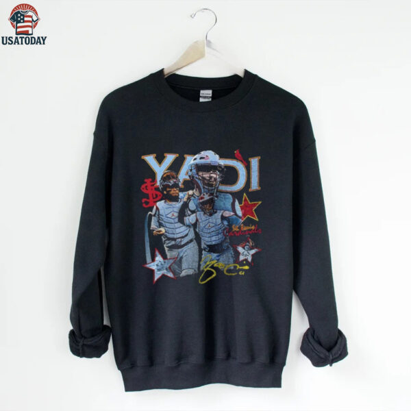 St Louis Cardinals Yadier Molina silhouette graphic signature shirt