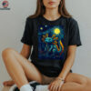 Starry Night Axolotl Van Gogh Style Cute Amphibian Art Shirt