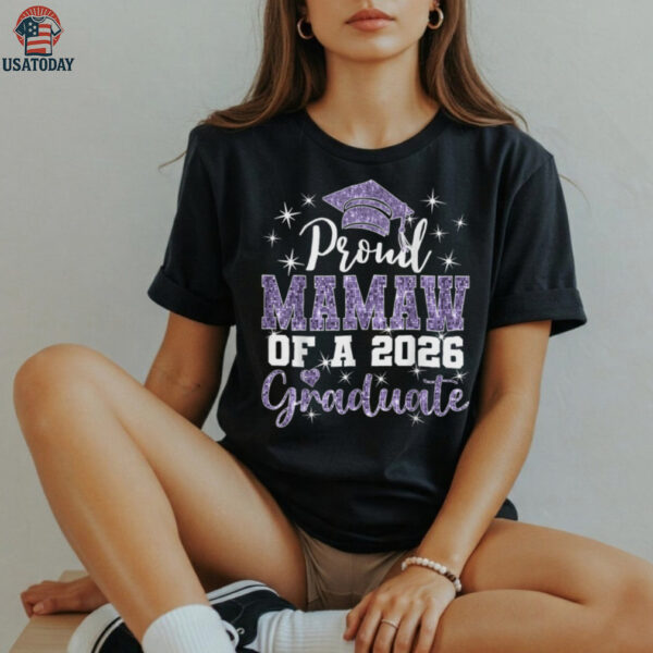 Super Proud Mamaw Of 2026 Graduate Senior Graduation Family Shirt
