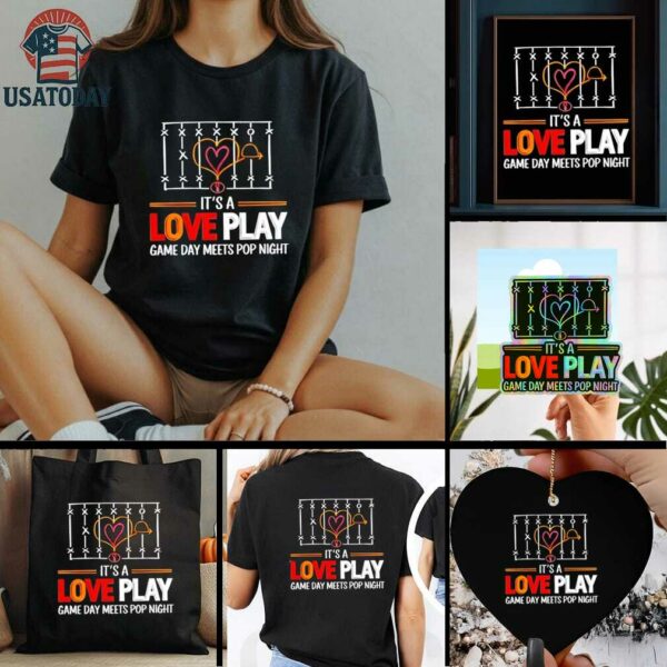Taylor and Travis engaged it’s a love play game day meets pop night shirt