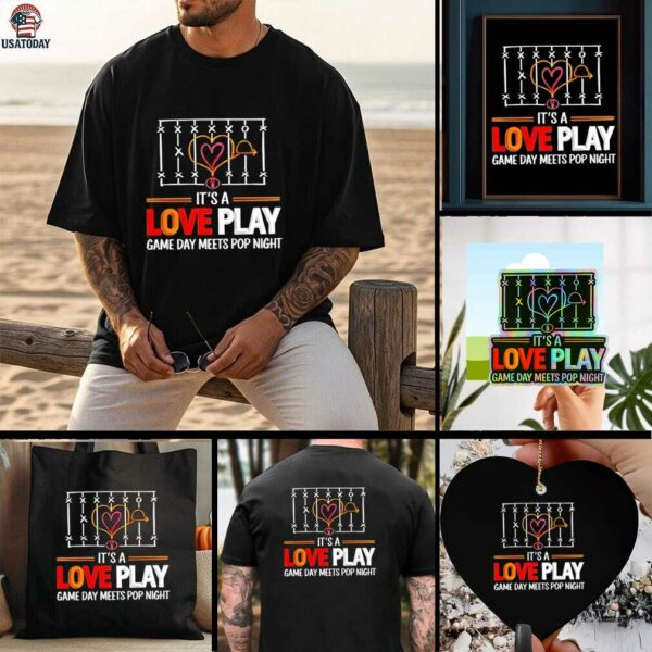 Taylor and Travis engaged it’s a love play game day meets pop night shirt
