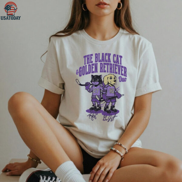 The Black Cat & Golden Retriever Duo T Shirt