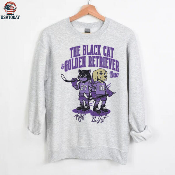 The Black Cat & Golden Retriever Duo T Shirt