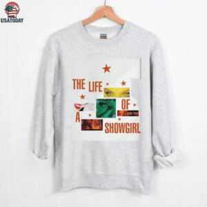 The Life of a Showgirl Glitter Text Swiftie T Shirt