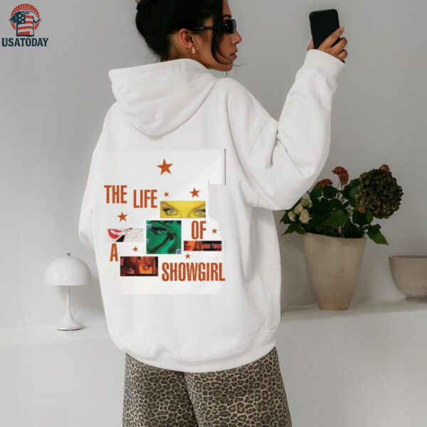 The Life of a Showgirl Glitter Text Swiftie T Shirt