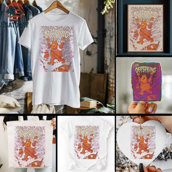 The Offspring Supercharged Worldwide 2025 Tour Poster For Ridgedale Missouri At Thunder Ridge Nature Arena On August 2025 The Punk Bear T Shirt