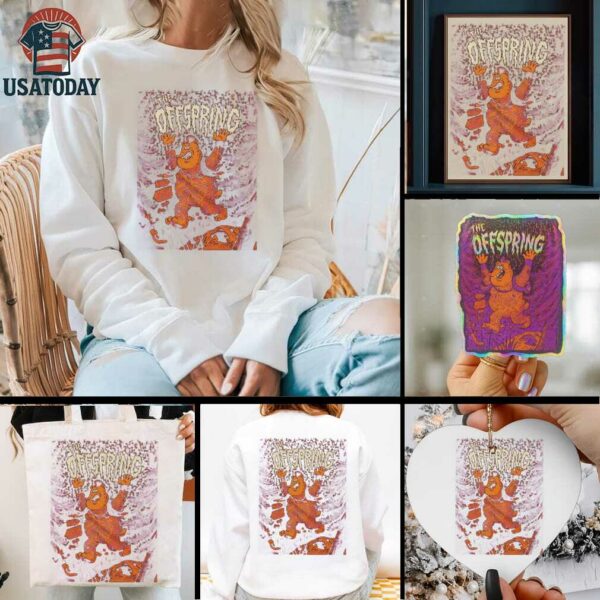 The Offspring Supercharged Worldwide 2025 Tour Poster For Ridgedale Missouri At Thunder Ridge Nature Arena On August 2025 The Punk Bear T Shirt