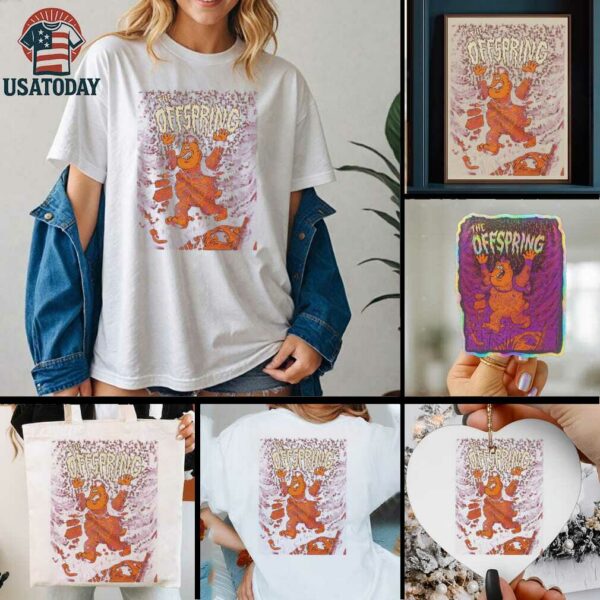 The Offspring Supercharged Worldwide 2025 Tour Poster For Ridgedale Missouri At Thunder Ridge Nature Arena On August 2025 The Punk Bear T Shirt