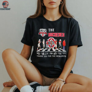 The Ohio State Buckeyes 135th Anniversary thank you for the memories signatures shirt