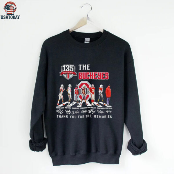 The Ohio State Buckeyes 135th Anniversary thank you for the memories signatures shirt