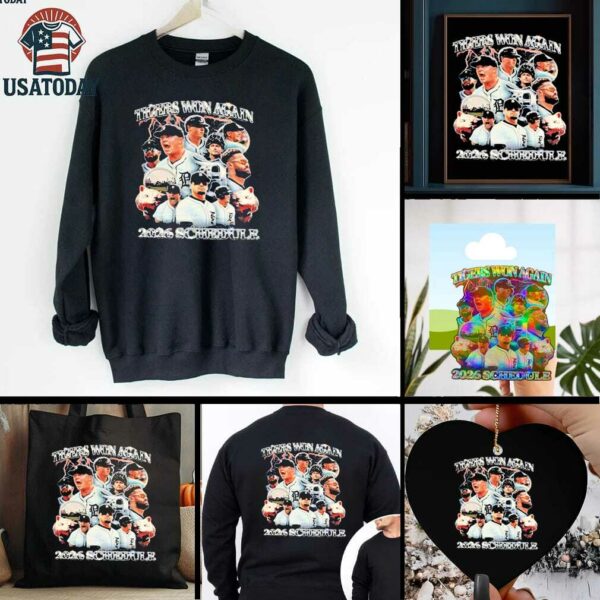 Tigers Won Again 2026 Baseball Player Lighting T Shirts