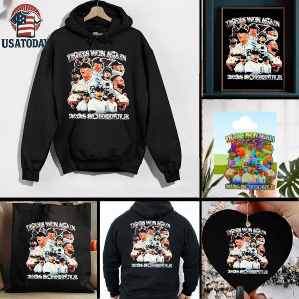 Tigers Won Again 2026 Baseball Player Lighting T Shirts
