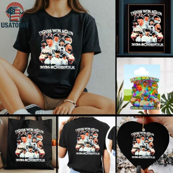 Tigers Won Again 2026 Baseball Player Lighting T Shirts