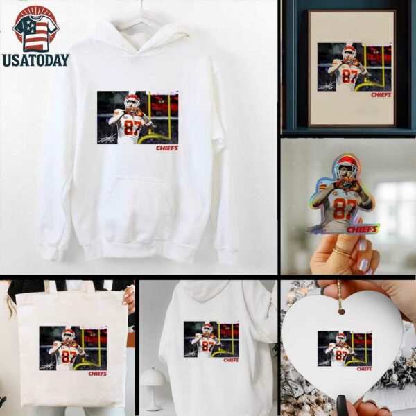 Travis Kelce Kansas City Chiefs heart hand signature shirt